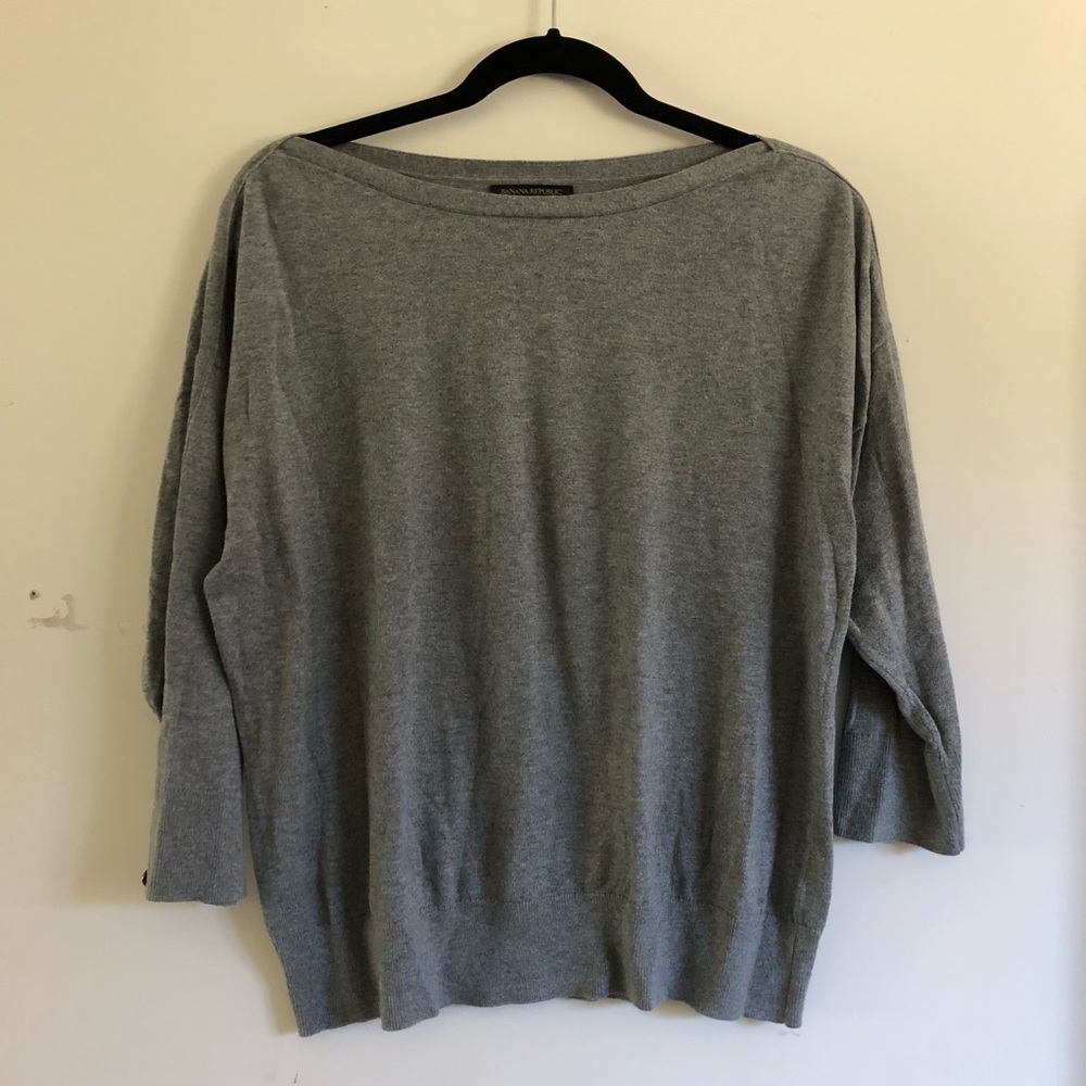 Gray Boat Neck Sweater
